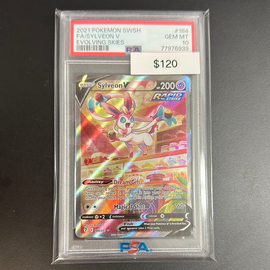 Pokémon Evolving Skies 184/203 Sylveon V PSA 10