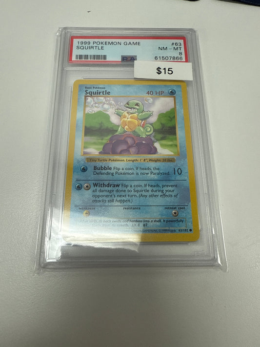 Base Set Squirtle #63/102 PSA 8