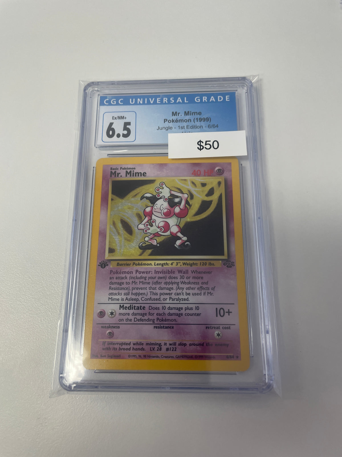 Pokemon Mr.Mime Jungle 1st Edition Holo #6/64 CGC 6.5