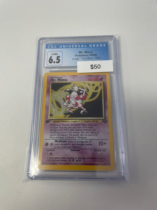 Pokemon Mr.Mime Jungle 1st Edition Holo #6/64 CGC 6.5