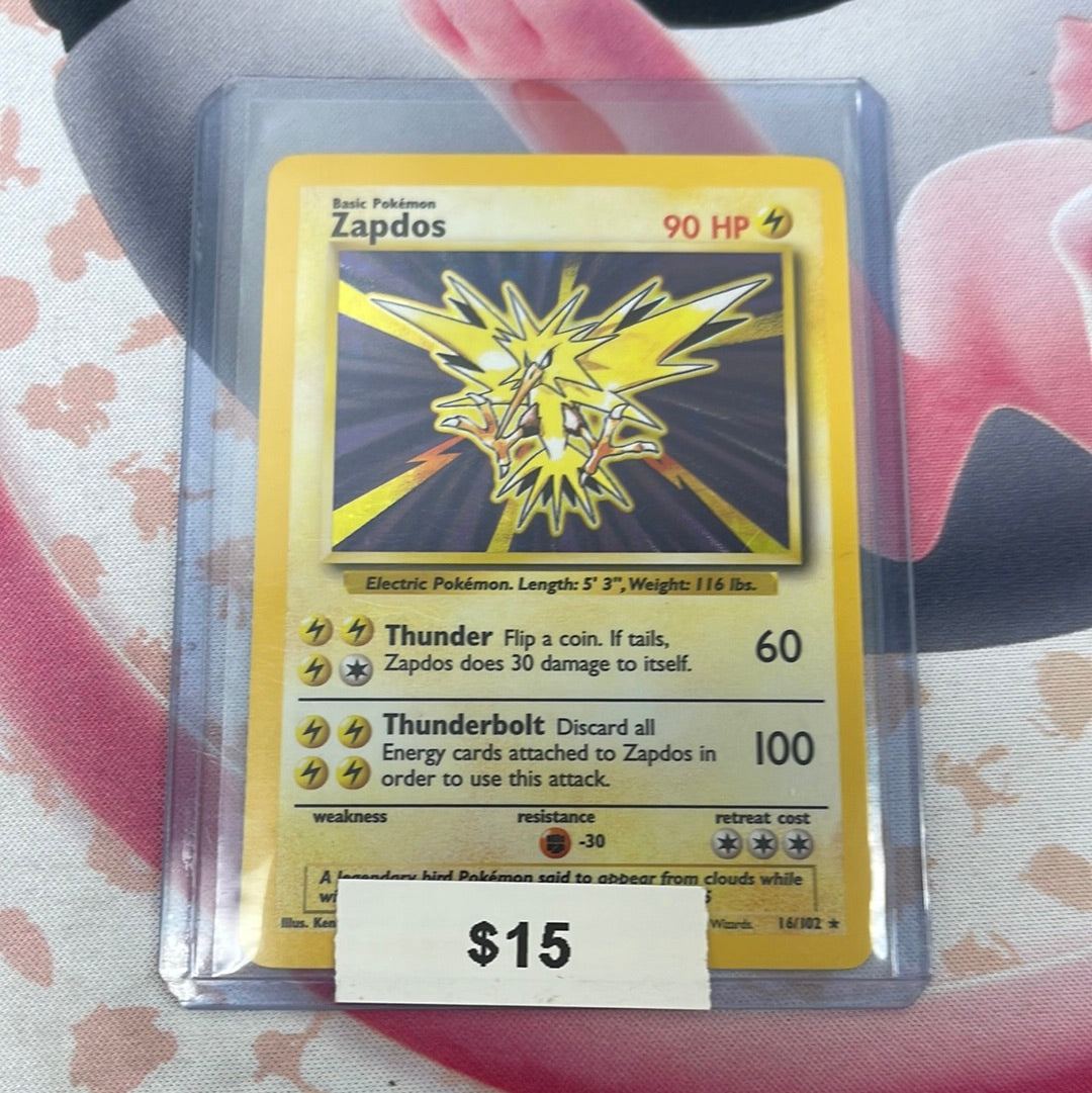 Pokémon Zapdos Base Set Holo 16/102