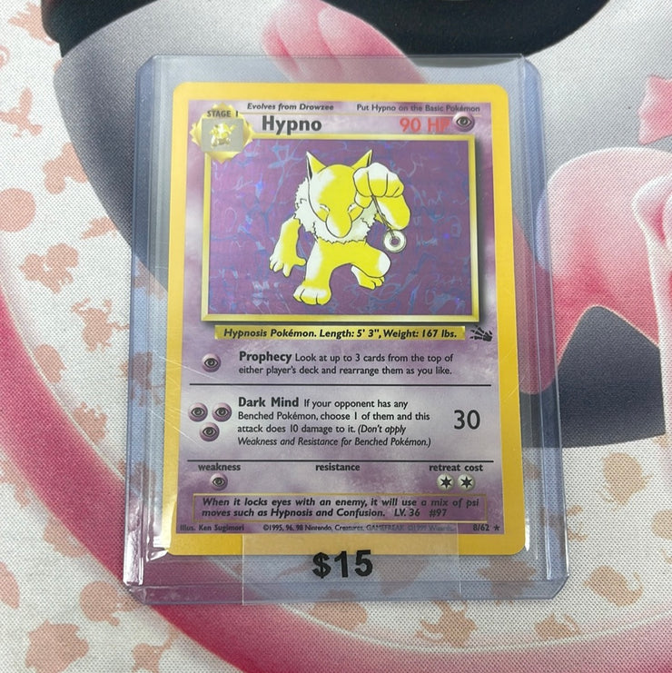 Pokémon Hypno Fossil Holo 8/62