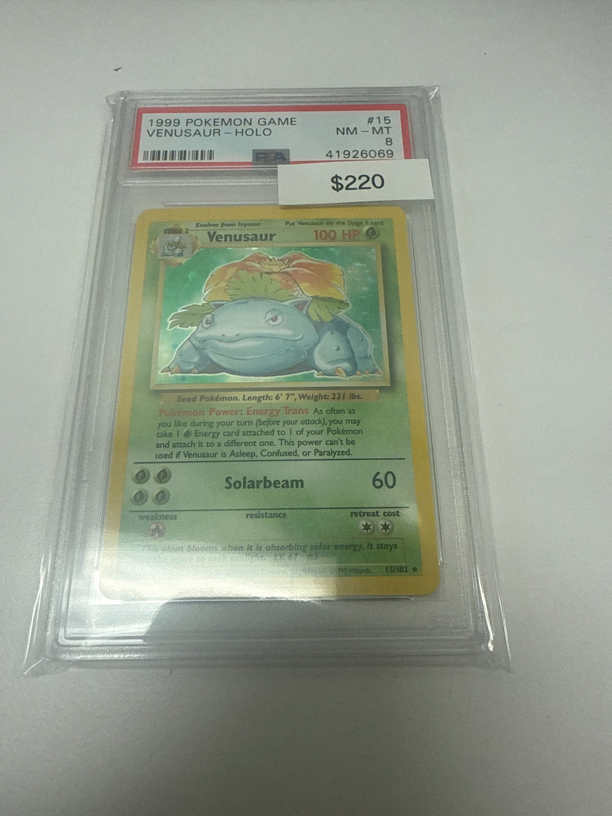 Pokemon Base Set Venusaur Holo #15/102 PSA 8