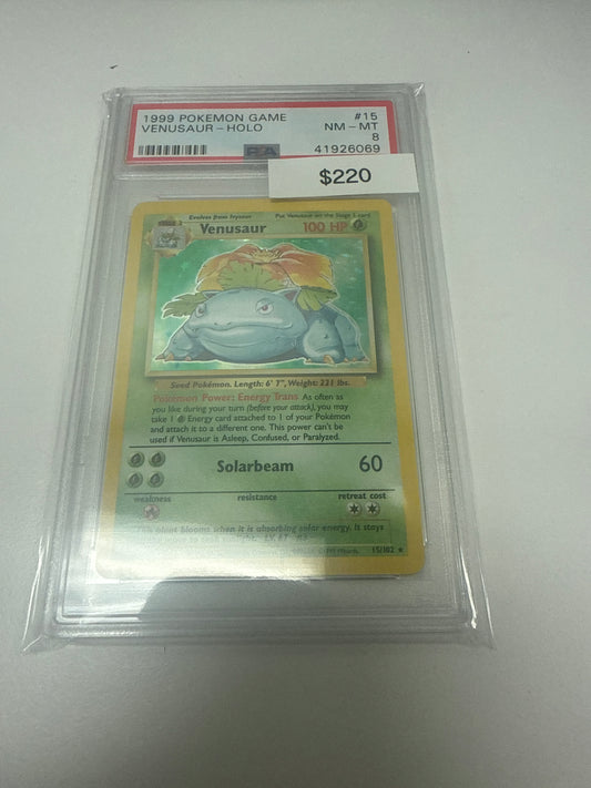 Pokemon Base Set Venusaur Holo #15/102 PSA 8