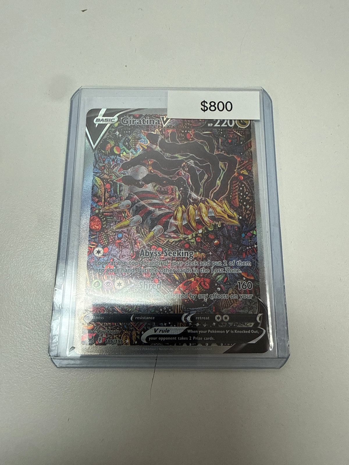 Pokemon Giratina V #186/196 OFF CENTERED