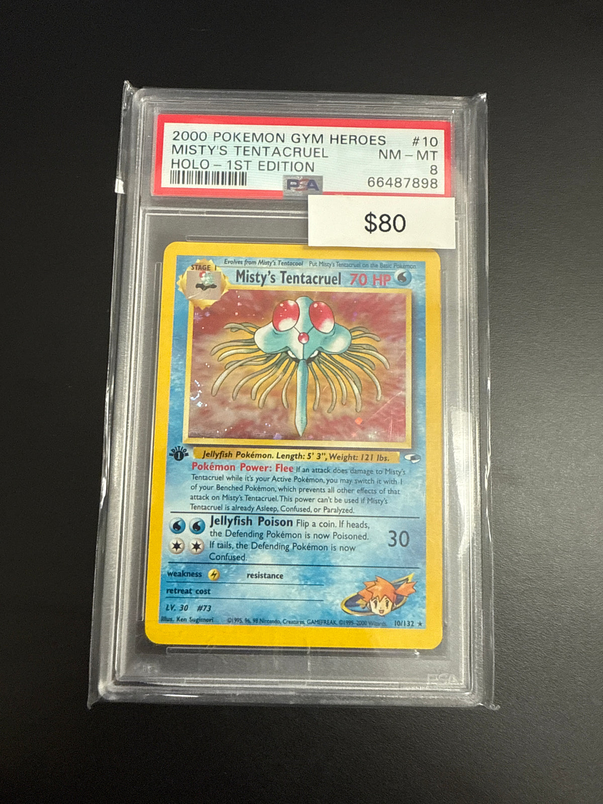 Pokémon Gym Heroes Misty Tentacruel 1st Ed. PSA 8