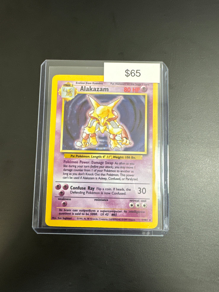 Pokémon Base Set Alakzam Holo 1/102