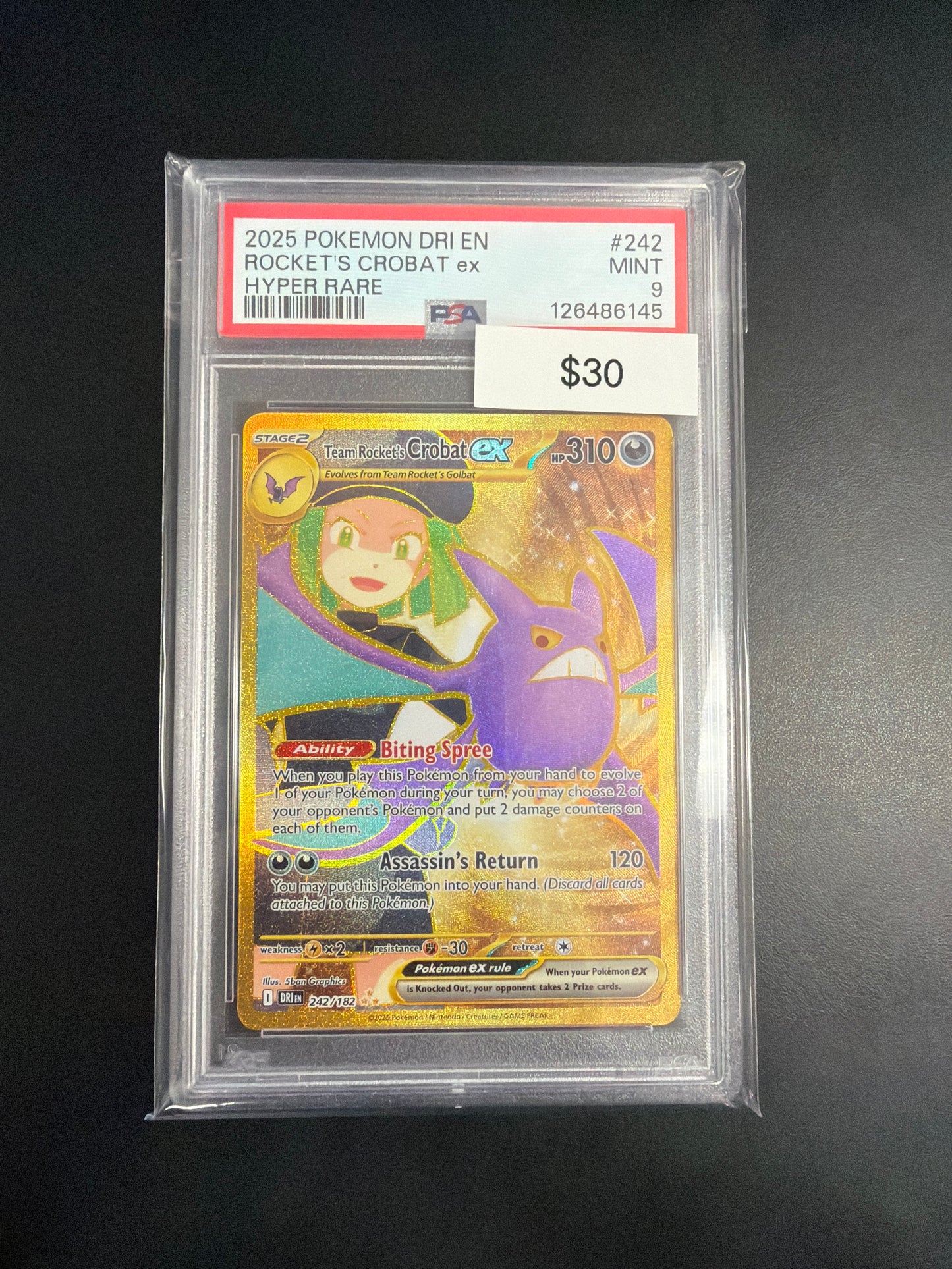 Pokemon Destine Rivals Team Rockets Crobat PSA 9
