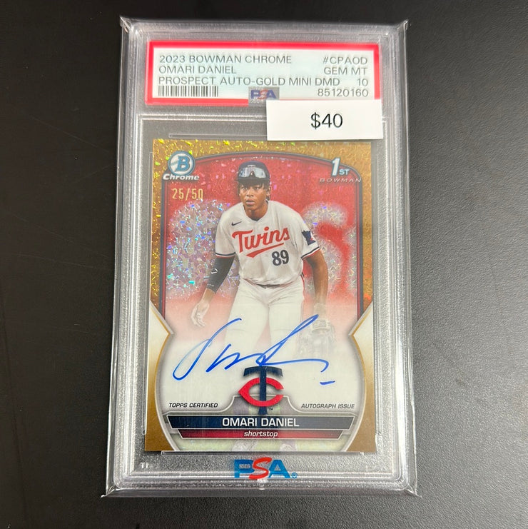 2023 Bowman Chrome Omari Daniel Auto Gold /50 