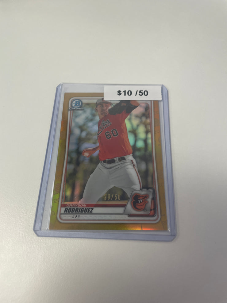 2020 Bowman Chrome Grayson Rodriguez Gold /50 