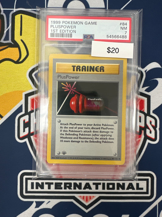 Pokemon Plus Power 1st Edition 84/102 PSA 7