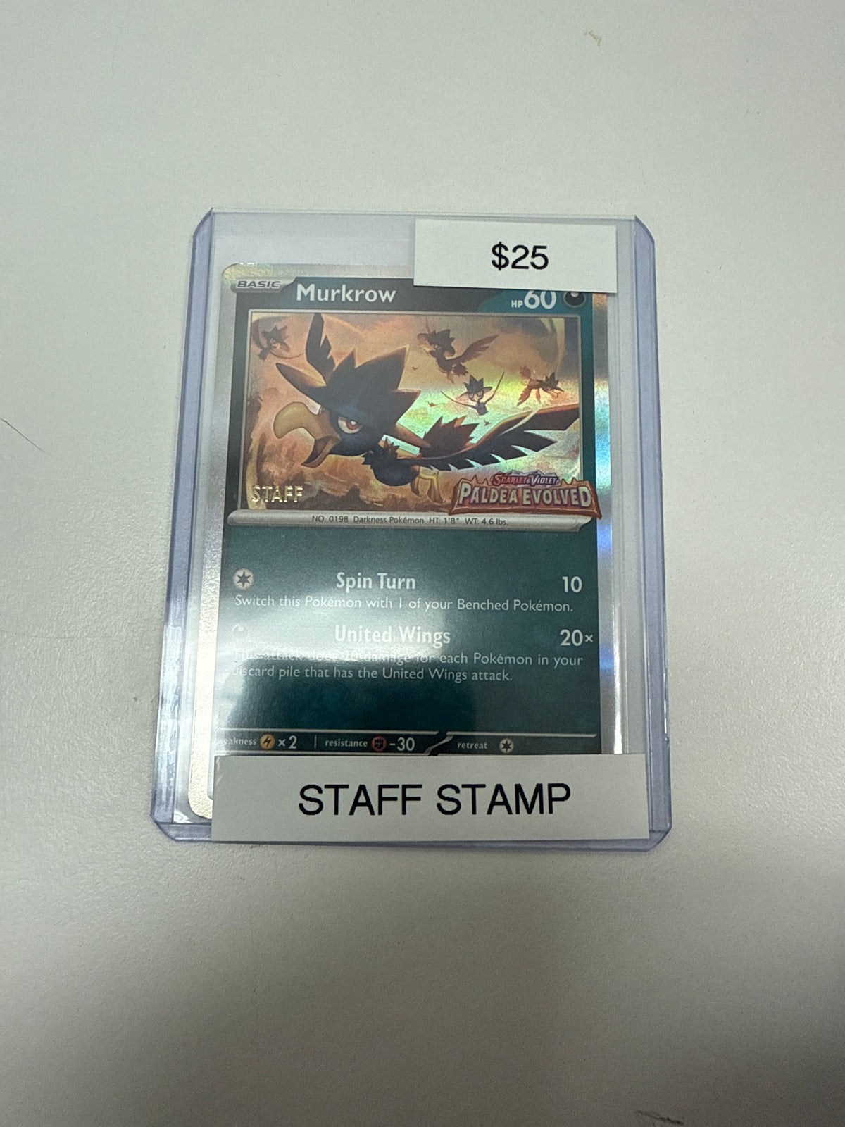 Paldea Evolved Murkrow Staff Stamp #021