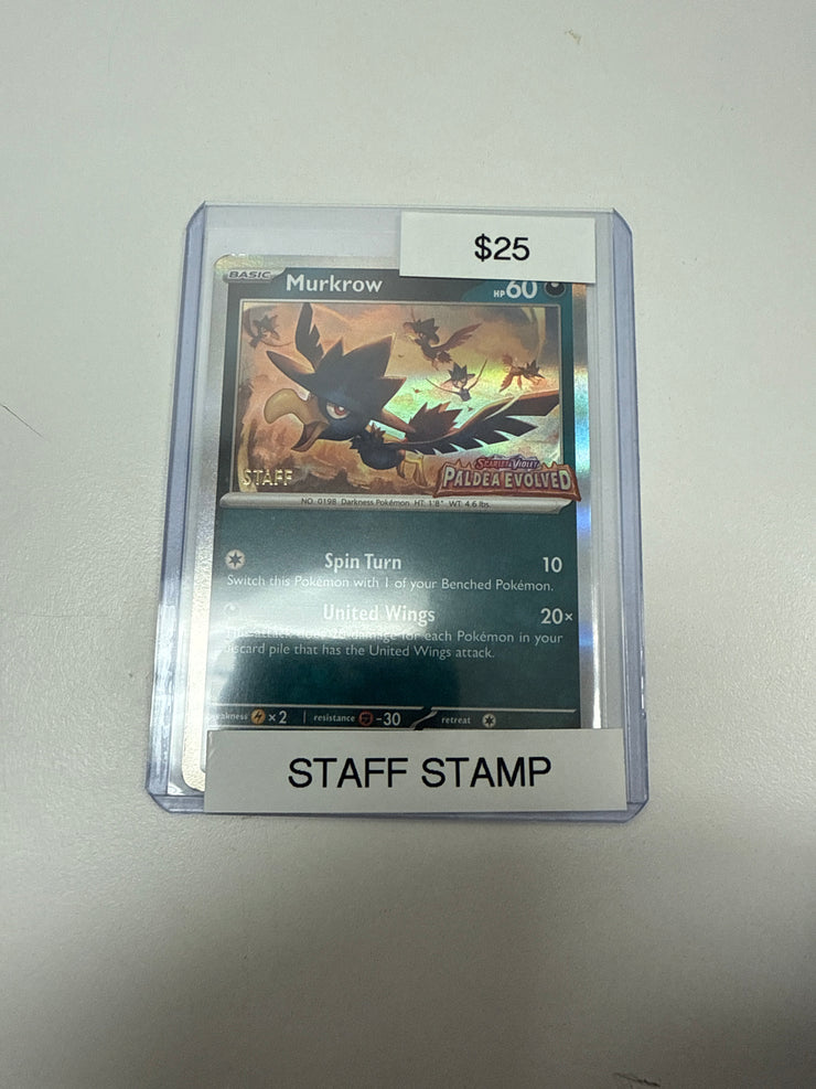 Paldea Evolved Murkrow Staff Stamp 