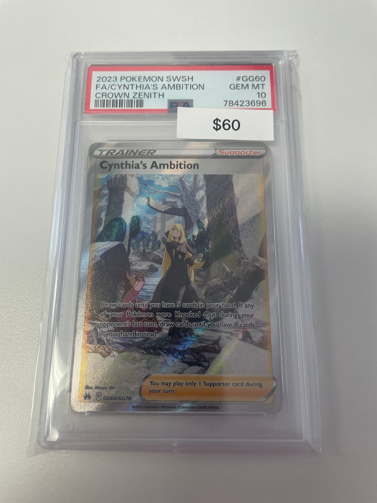 Pokemon Cynthia’s Ambition Crown Zenith PSA 10 #gg60/gg70