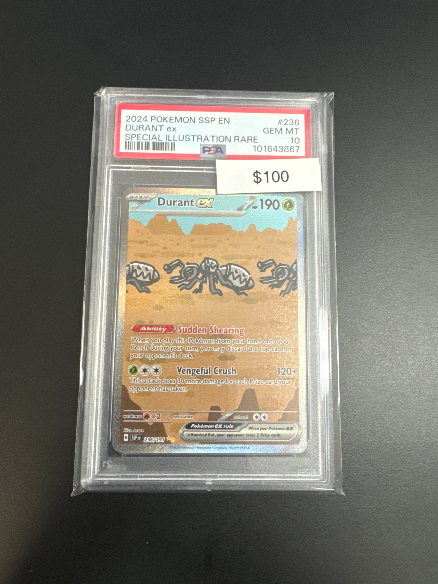 Pokémon Durant EX 236/191 PSA 10