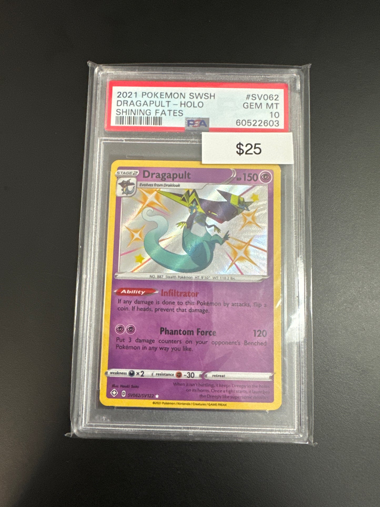 Pokémon Shining Fates DRAGAPULT SVO62 PSA 10