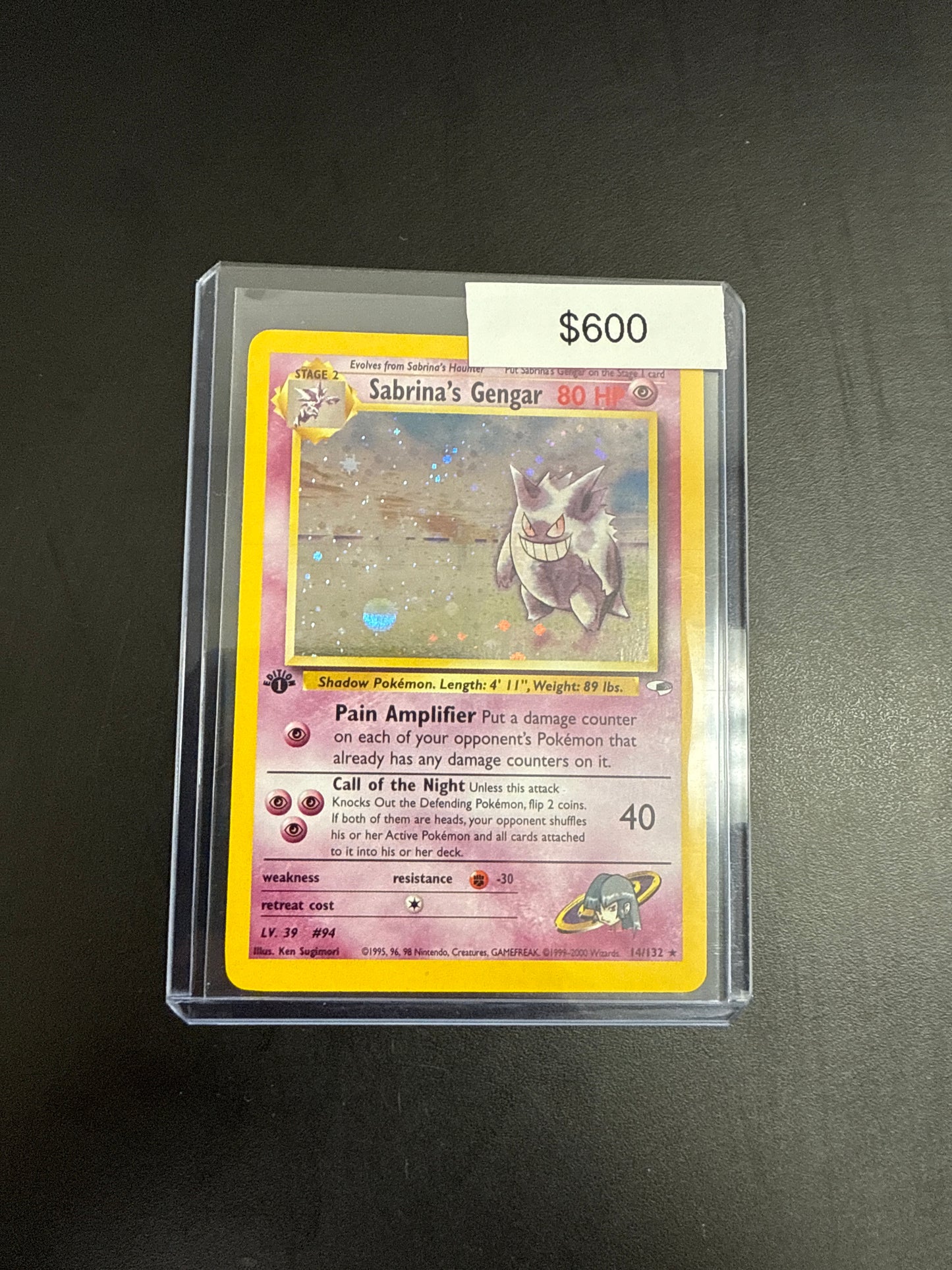 Pokémon Sabrina Gengar 1st Ed. 14/132