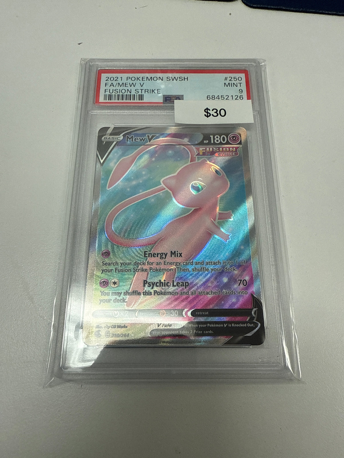 Fusion Strike Mew V Full Art #250/264 PSA 9