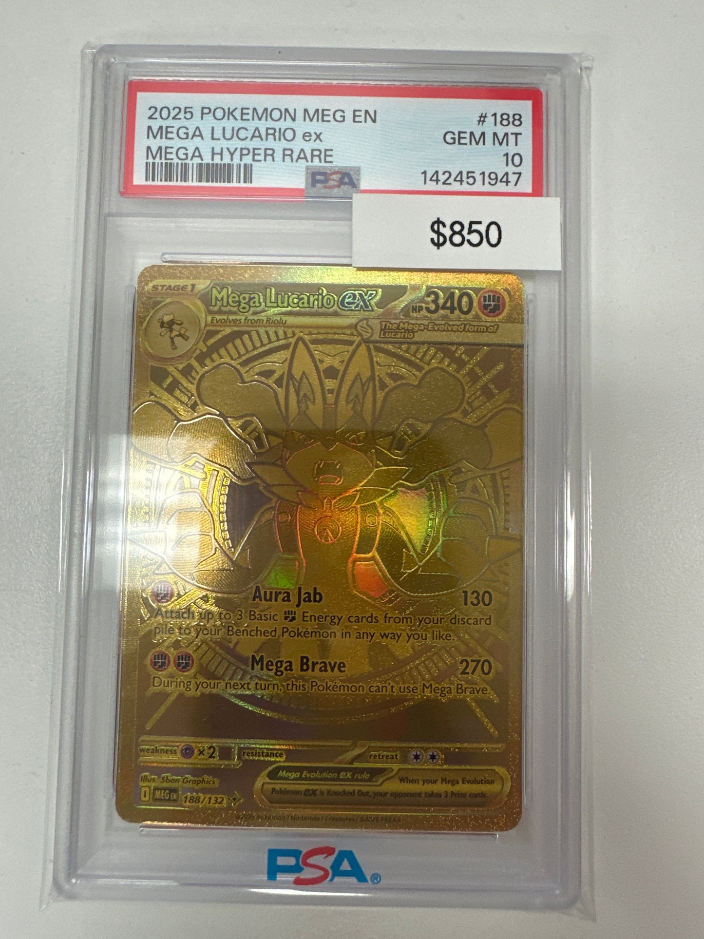 Pokemon Mega Lucario ex 188/132 PSA 10