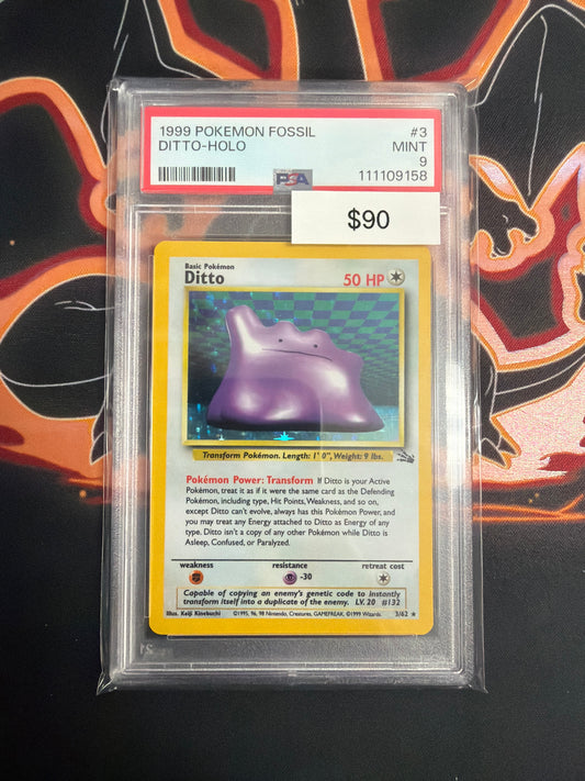 1999 Fossil Pokemon Ditto Holo #3 PSA 9