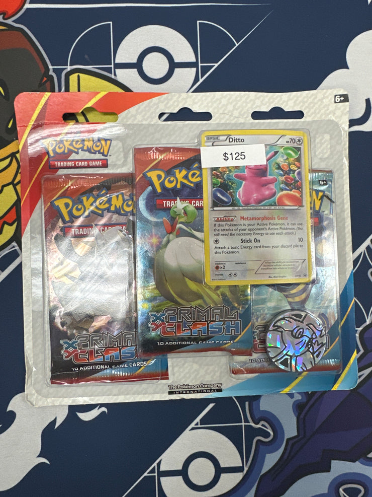 Pokemon Primal Clash 3 Pack Blister Ditto Pikachu