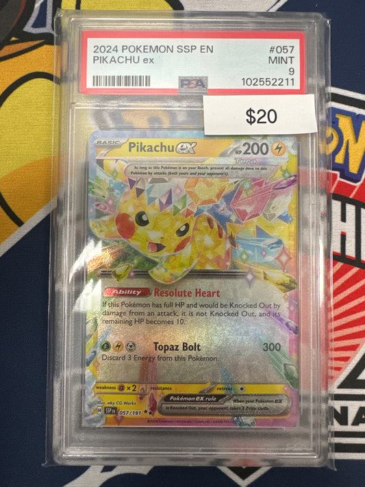 Pokemon Surging Sparks Pikachu ex PSA 9