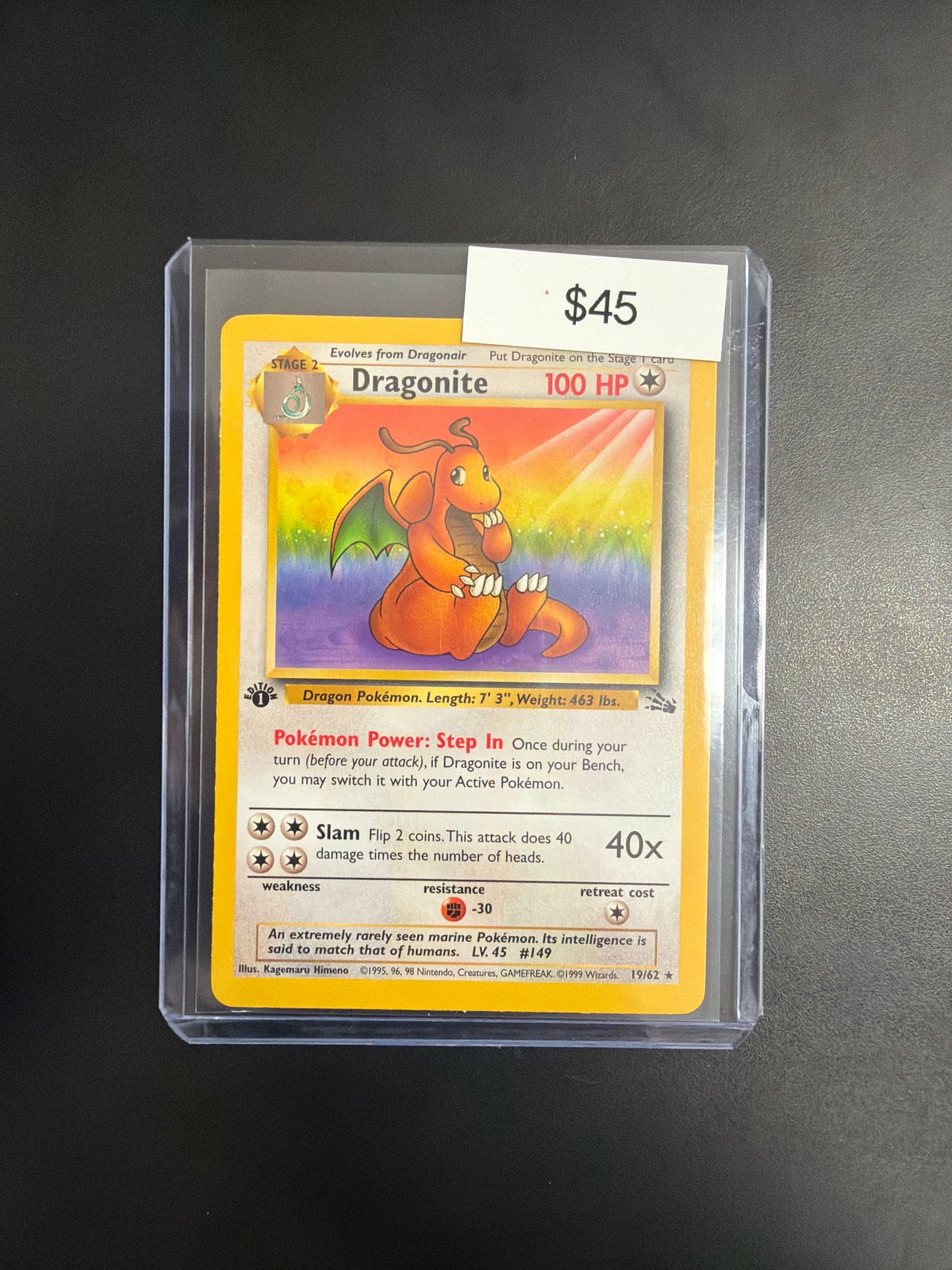 Pokemon Dragonite 1st Ed. 19/62 NM