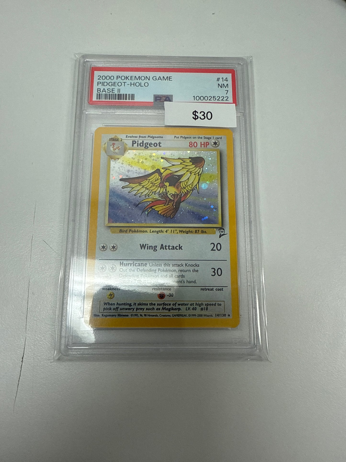 Base Set 2 Pidgeot Holo #14/130 PSA 7