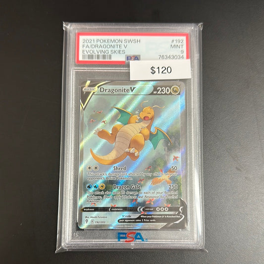 Pokémon Evolving Skies Dragonite V. 192/203 PSA 9