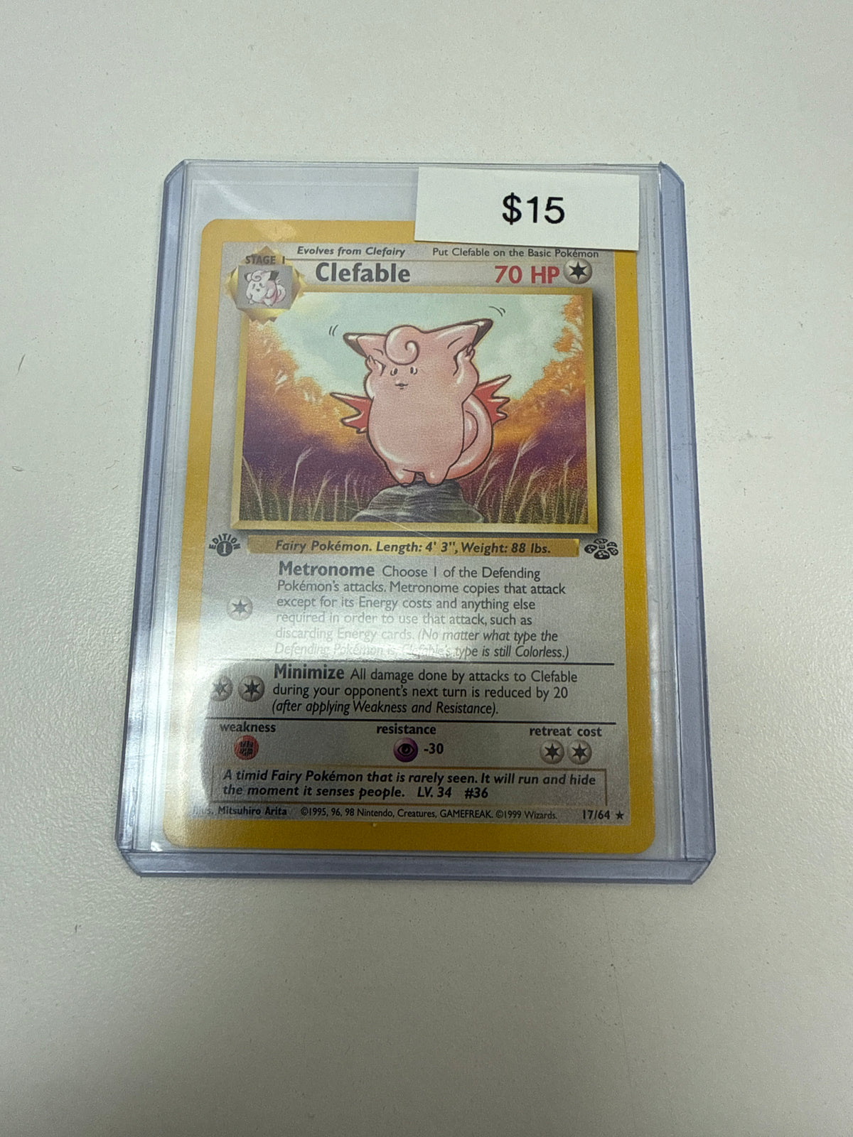 Pokemon Clefable 1st Ed Non-Holo #17/64