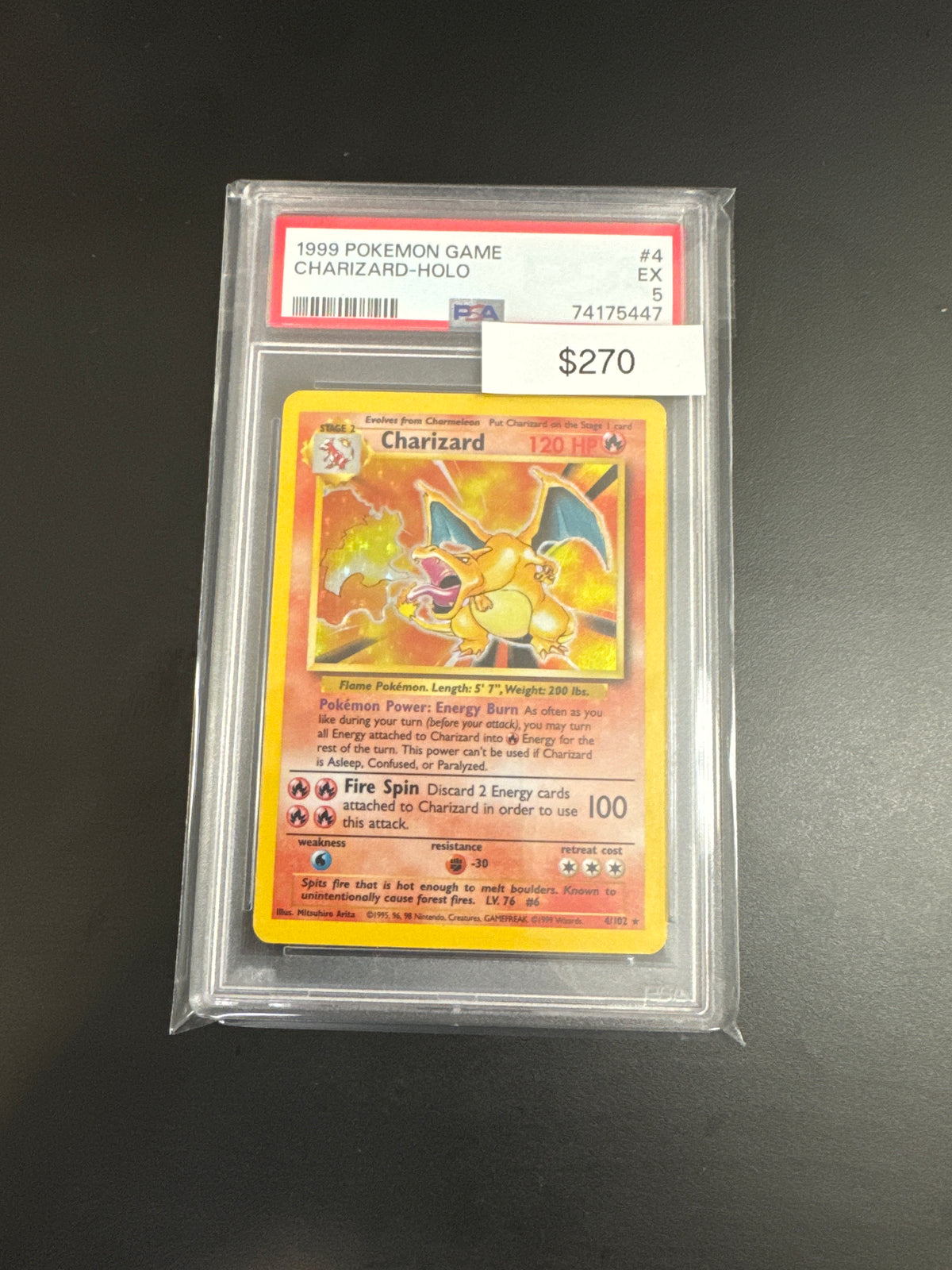 Pokémon Base Set Charizard 4 PSA 5