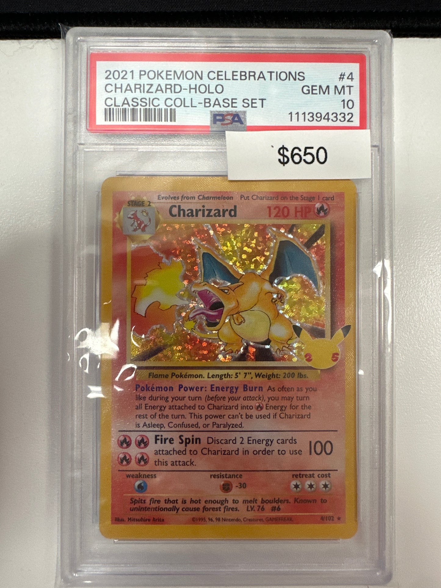 Pokemon Charizard Celebrations 4/102 PSA 10