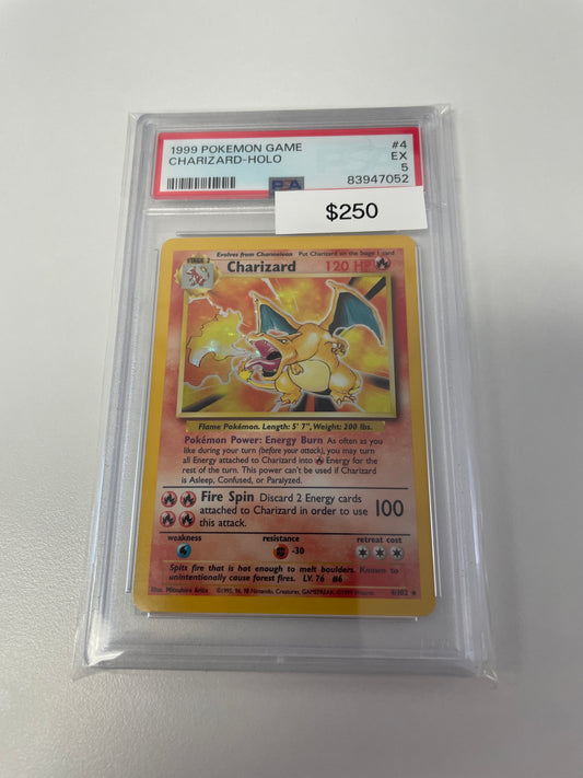 Pokemon Base Set Holo Charizard #4/102 PSA 5