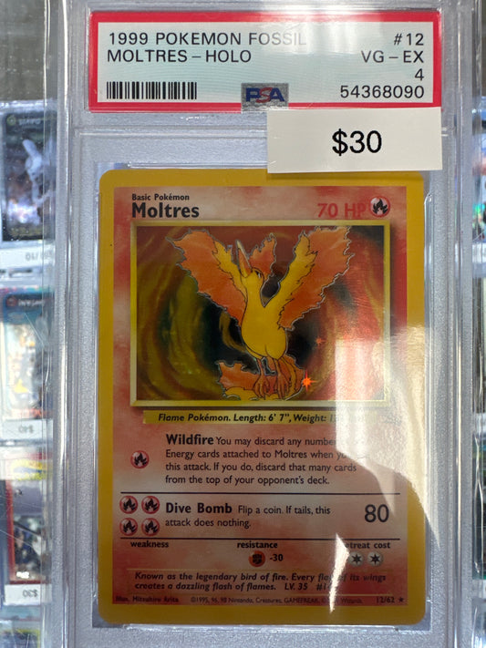 Pokemon Moltres 12/62 Holo PSA 4
