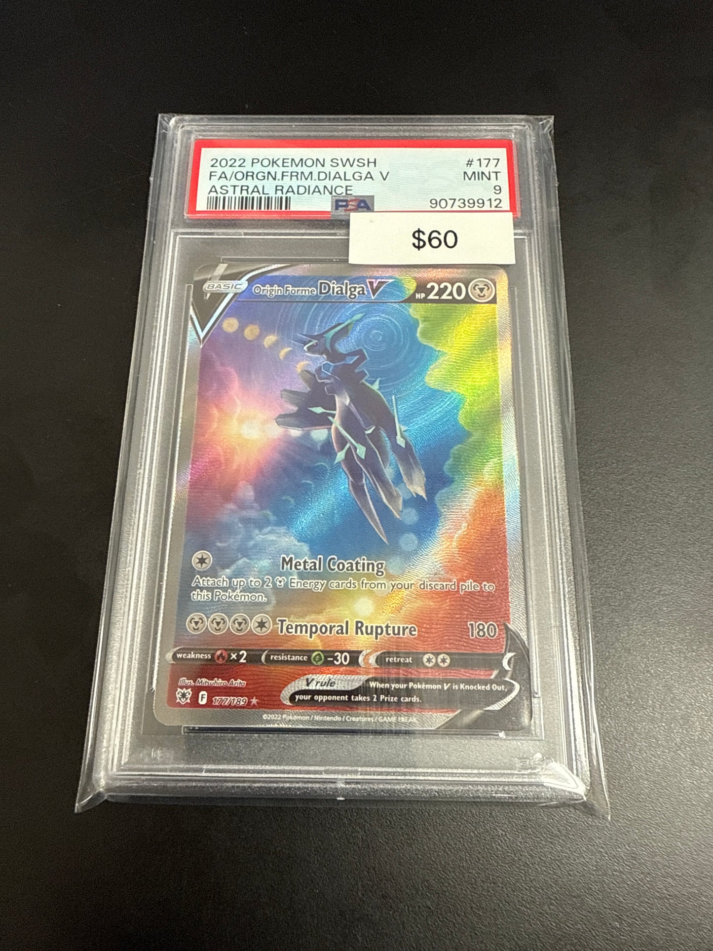 Astral Radiance Origin Forme Dialga V #177/189 PSA 9