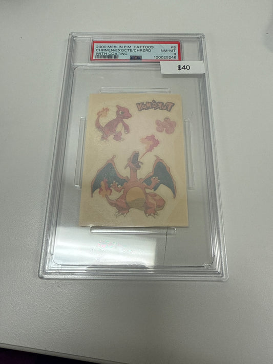 Pokemon Tattoos Charizard, Charmeleon, Exeggcute #8 PSA 8