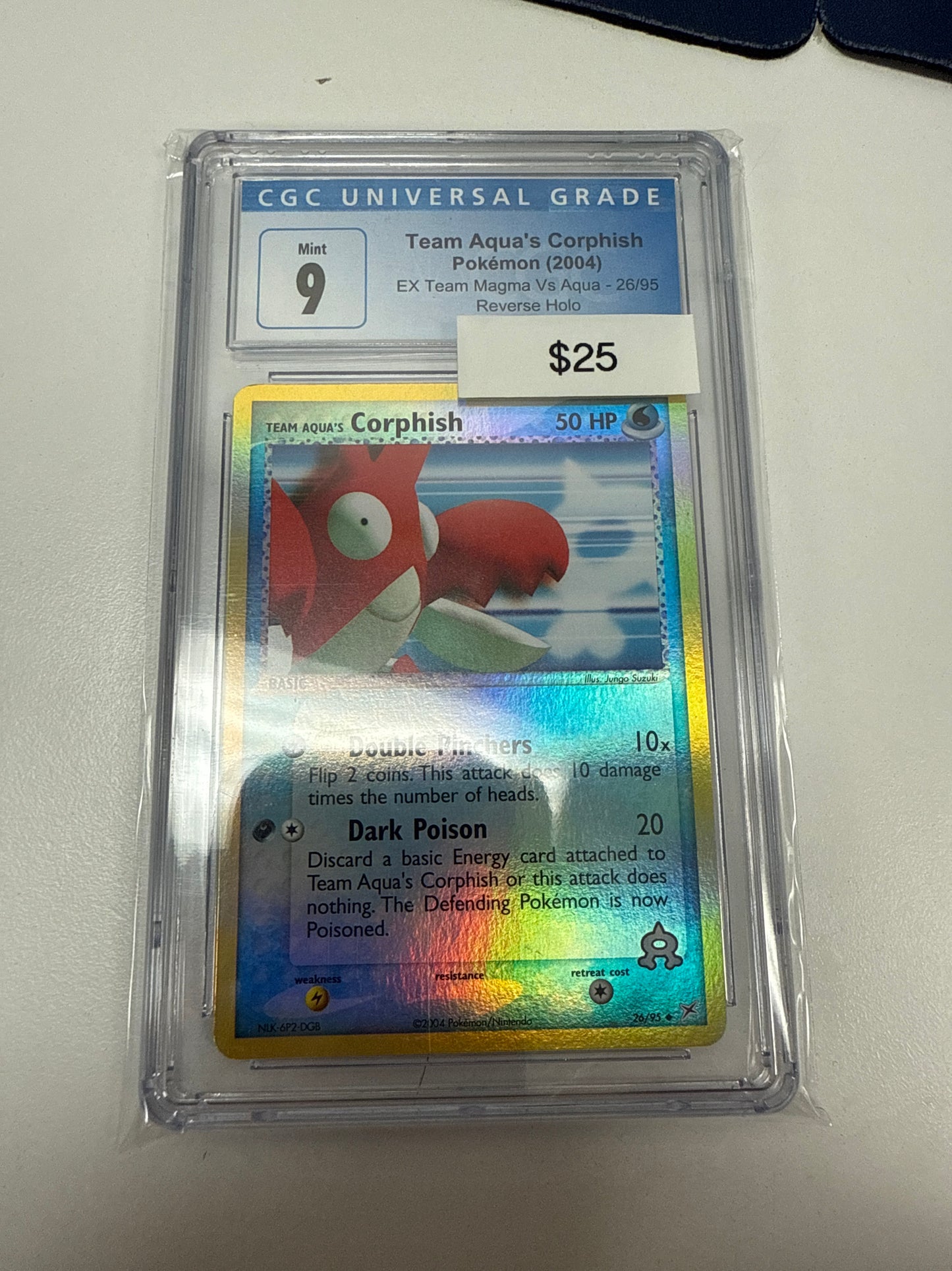 Ex Magma/Aqua Team Aqua’s Corphish Reverse Holo #26/95 CGC 9