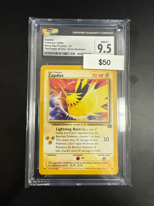Pokémon Zapdos promo Black Star CGC 9.5