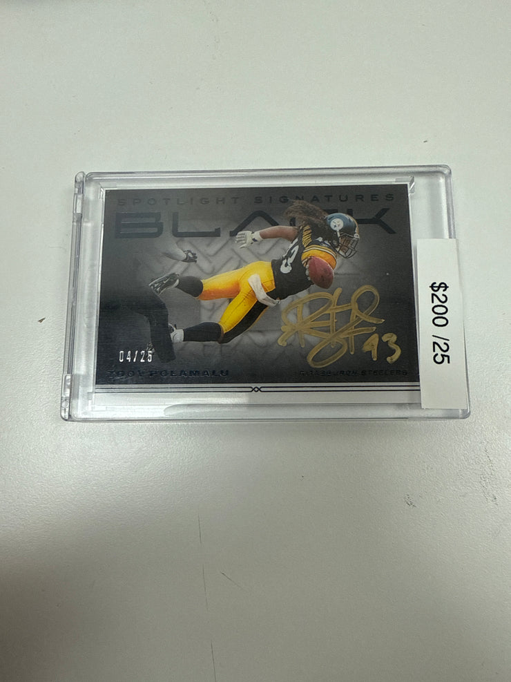 2021 Panini Black Troy Polamalu Spotlight Signatures /25 