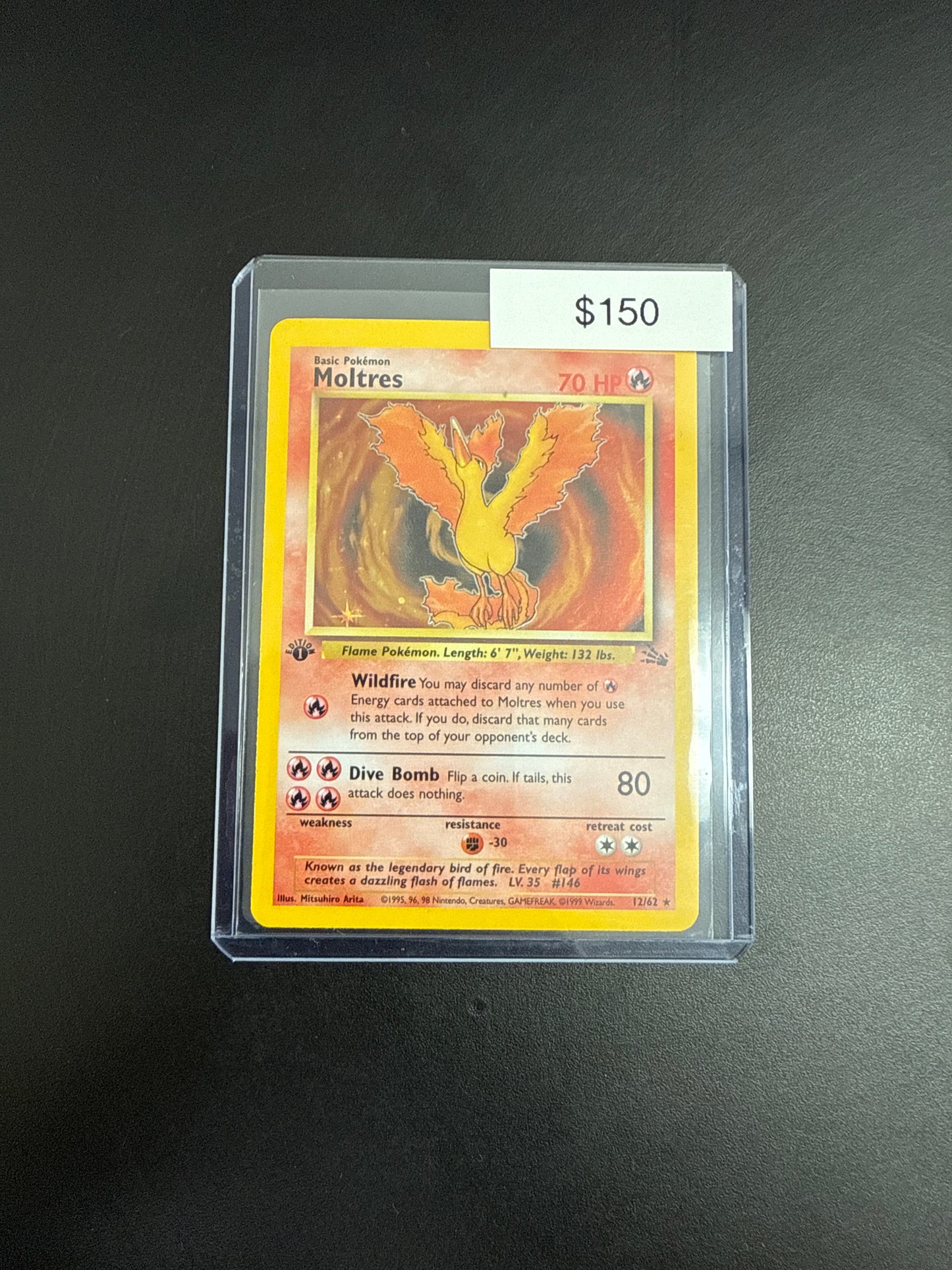Pokémon Fossil Moltres 1st Ed. 12/62