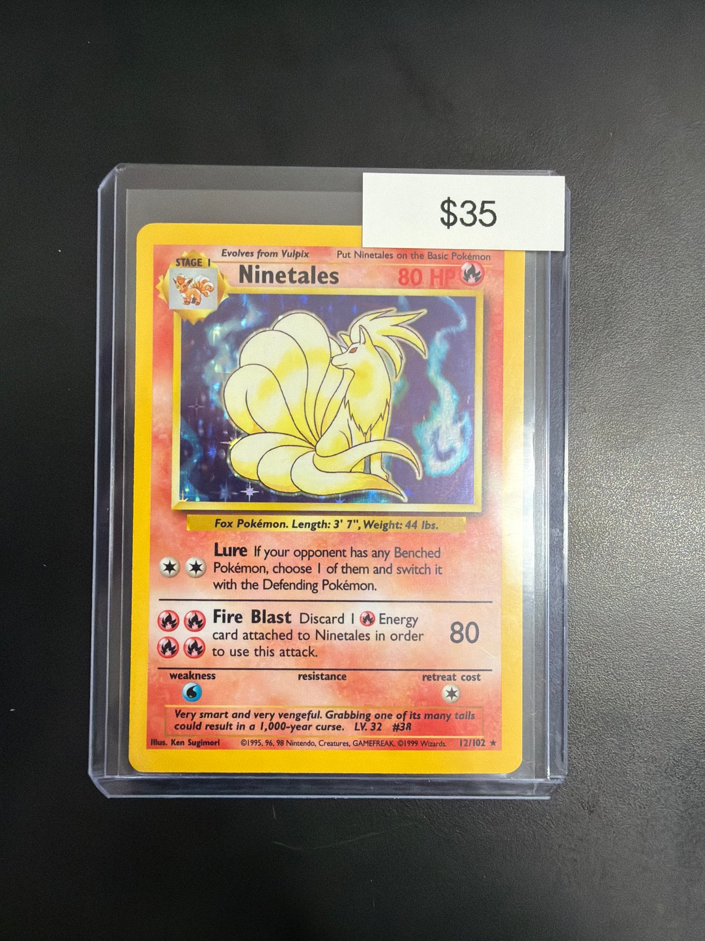 Pokemon Ninetales Base Set 12/102 Holo NM