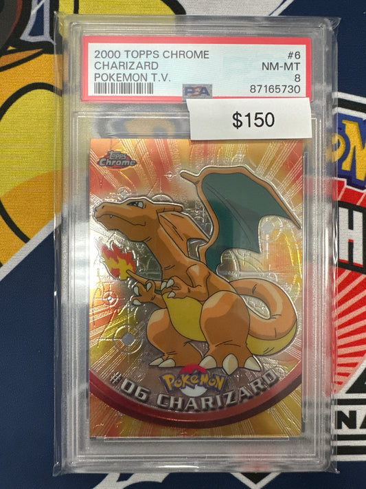 Pokemon Topps Chrome 2000 Charizard PSA 8