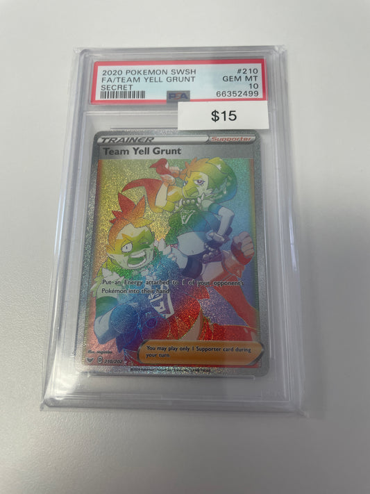 2020 Team Yell Grunt Rainbow PSA 10 #210/202