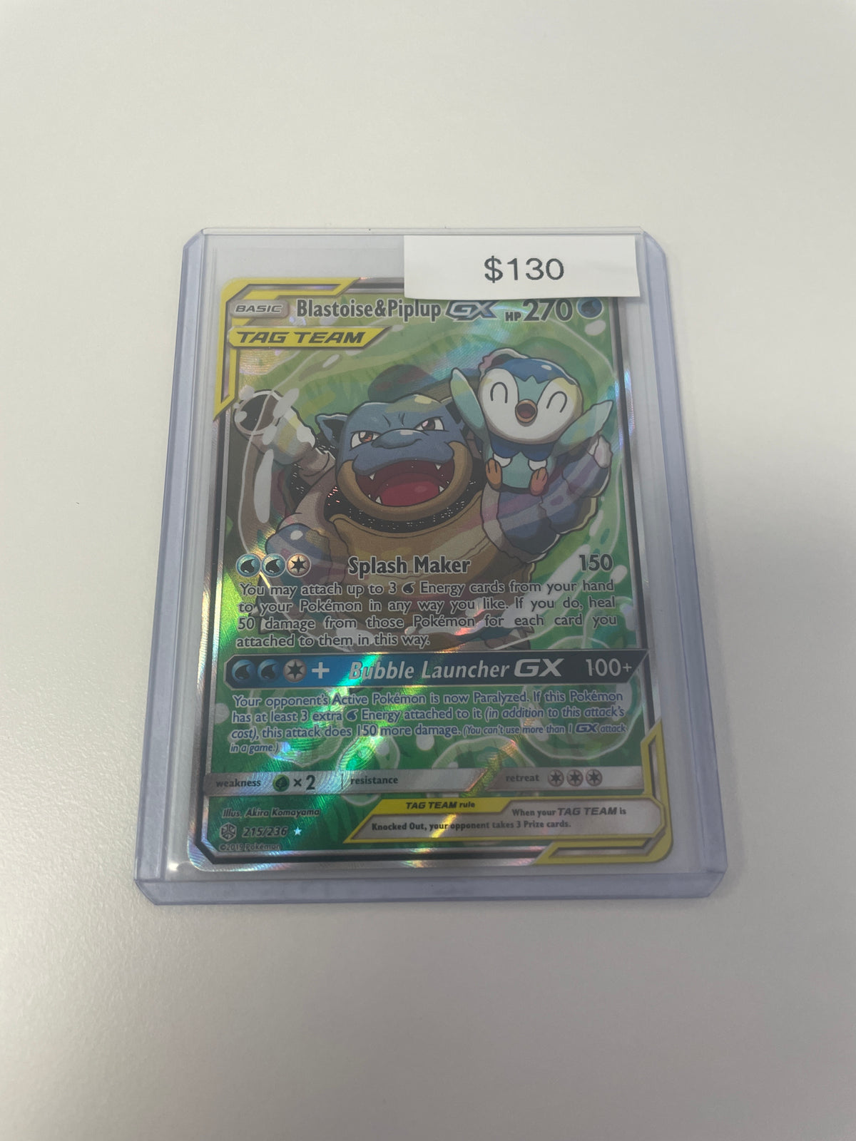 Pokemon Blastoise & Piplup GX Tag Team #215/236