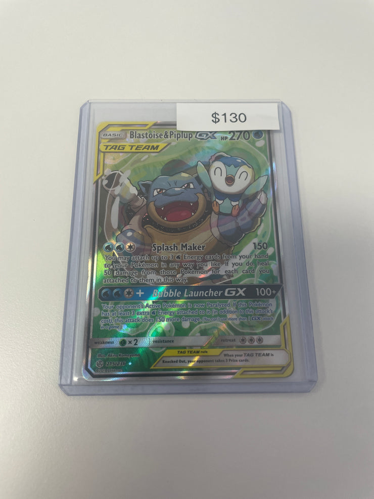 Pokémon Blastoise & Piplup shops GX Tag Team 215/236