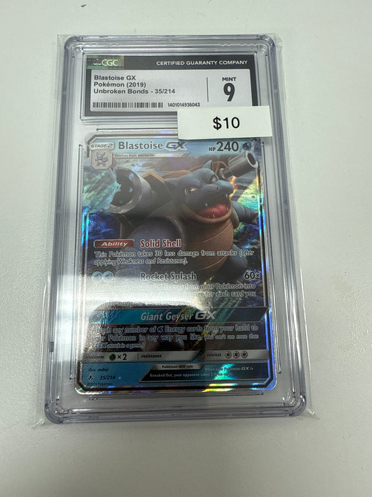 Unbroken Bonds Blastoise Gx #35/215 CGC 9