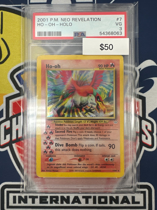 Pokemon Neo Revelation Ho-Oh Holo 7/64 PSA 3
