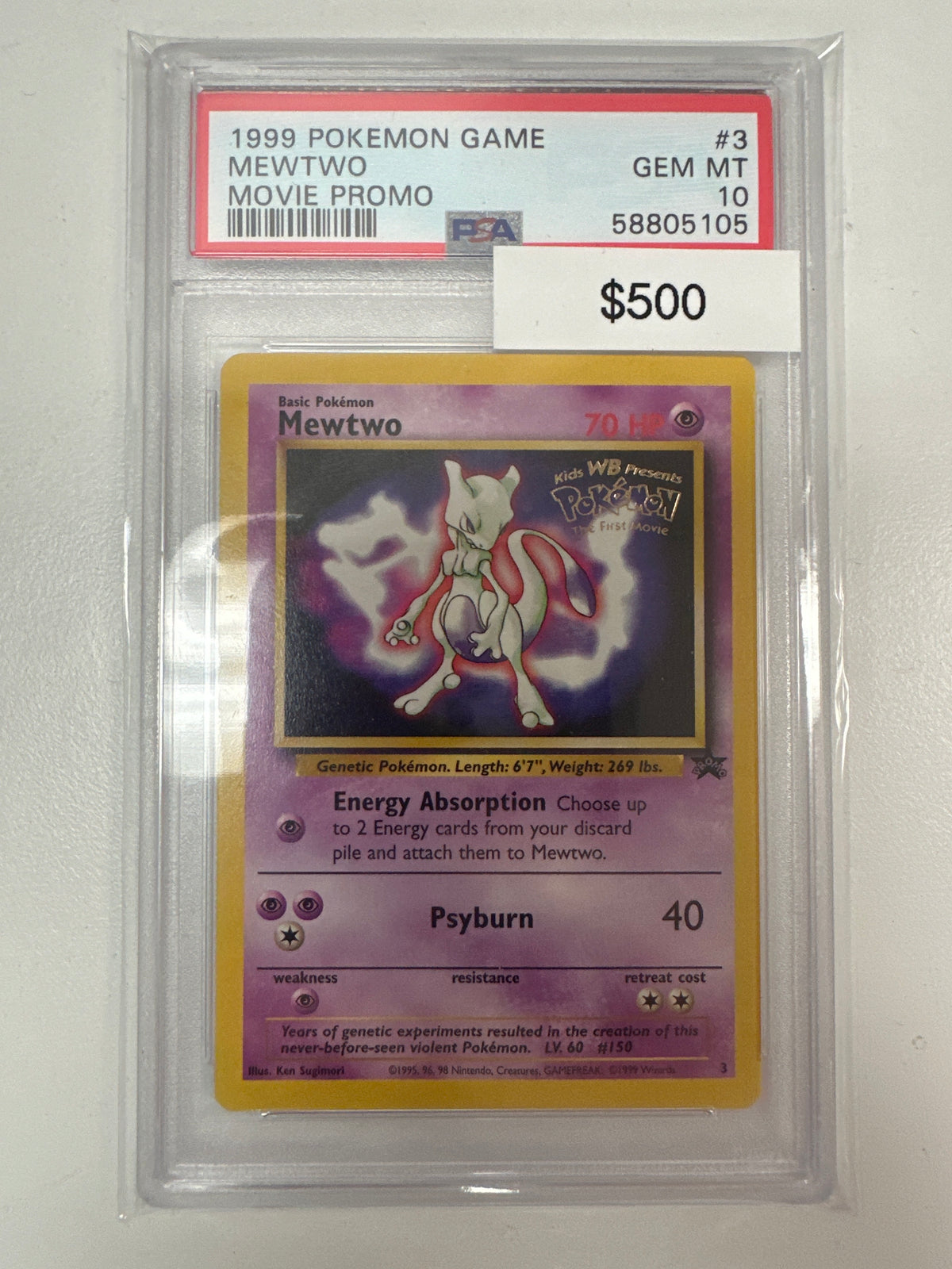 Pokemon Mewtwo Promo 3 PSA 10