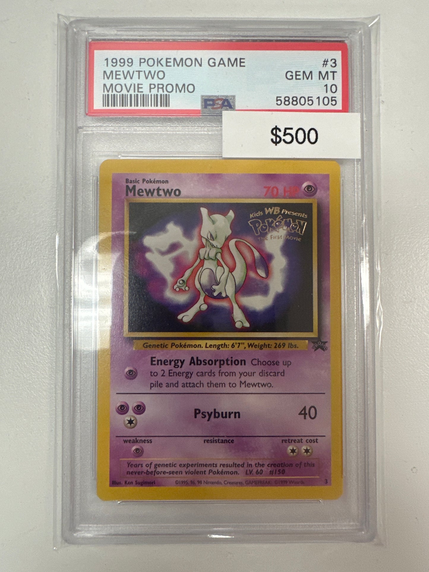Pokemon Mewtwo Promo 3 PSA 10