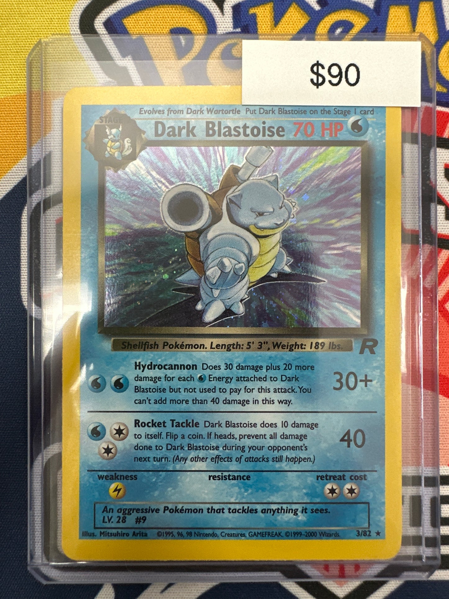 Pokémon Dark Blastoise Team Rocket Holo 3/82